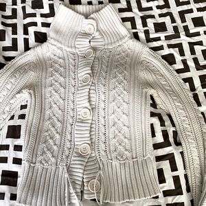 Freedom 2 Be cable knit front Button sweater L